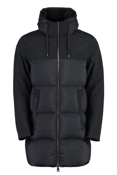 Shop Herno Technical Fabric Parka In Black