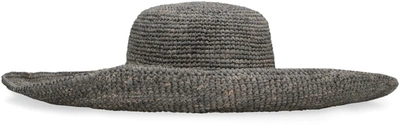 Shop Ibeliv Izy Straw Hat In Grey