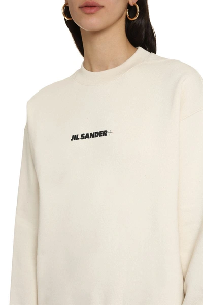 Shop Jil Sander Logo Detail Cotton Sweatshirt