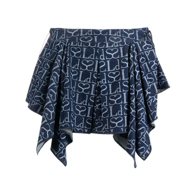 Ludovic De Saint Sernin Monogram-pattern Asymmetric Miniskirt