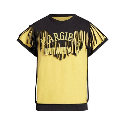 Shop Maison Margiela T-shirts In Black/yellow