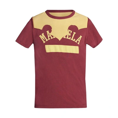 Shop Maison Margiela T-shirts In Red/yellow