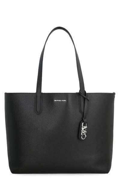 Shop Michael Michael Kors Michael Kors Eliza Leather Tote In Black