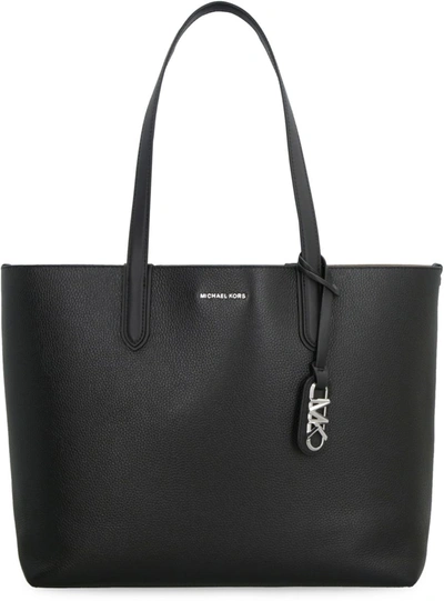 Shop Michael Michael Kors Michael Kors Eliza Leather Tote In Black