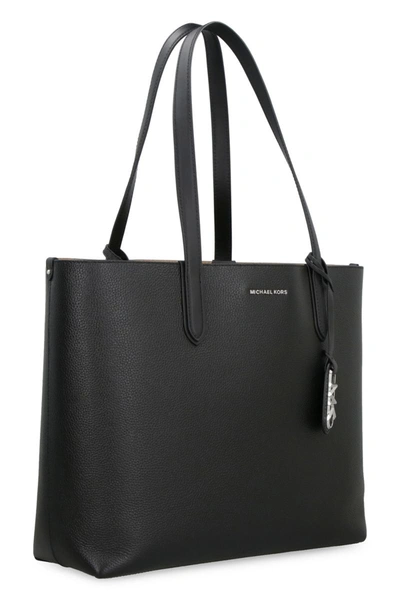 Shop Michael Michael Kors Michael Kors Eliza Leather Tote In Black