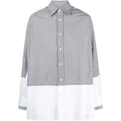 Shop Mm6 Maison Margiela Shirts In Grey/white