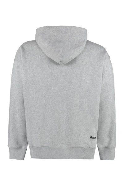 Shop Moncler Grenoble Logo Cotton Hoodie In Grey