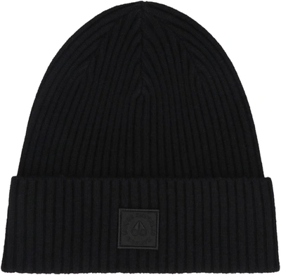 Shop Moose Knuckles Mariner Toque Merino Wool Hat In Black