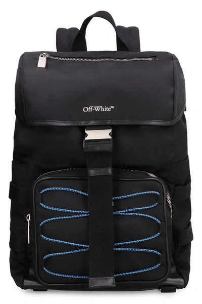 Shop Off-white Logo Detail Nylon Backpack In Black