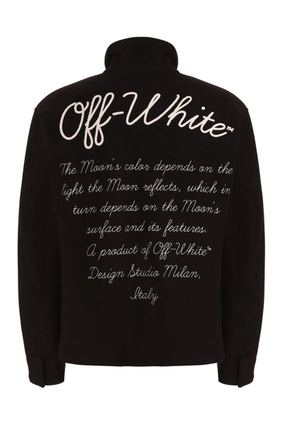 Shop Off-white Varsity Virgin Wool Jacket In Blue