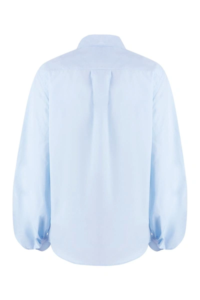Shop P.a.r.o.s.h . Long Sleeve Cotton Shirt In Blue