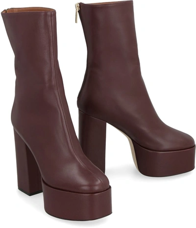 Shop Paris Texas Lexy Leather Ankle Boots In Burgundy