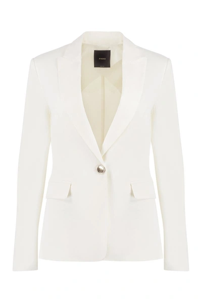 Shop Pinko Equilibrato Linen Blazer In White