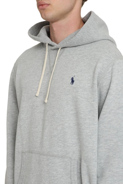 Shop Polo Ralph Lauren Cotton Hoodie In Grey