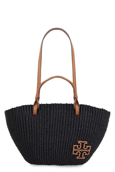 Shop Tory Burch Ella Straw Basket Tote Bag In Blue