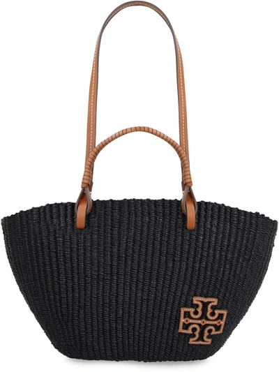 Shop Tory Burch Ella Straw Basket Tote Bag In Blue