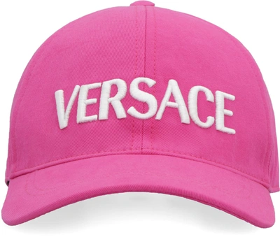 Shop Versace Logo Baseball Cap In Pink