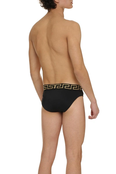 Shop Versace Swim Briefs In Black