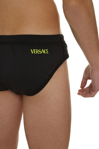 Shop Versace Swim Briefs In Black