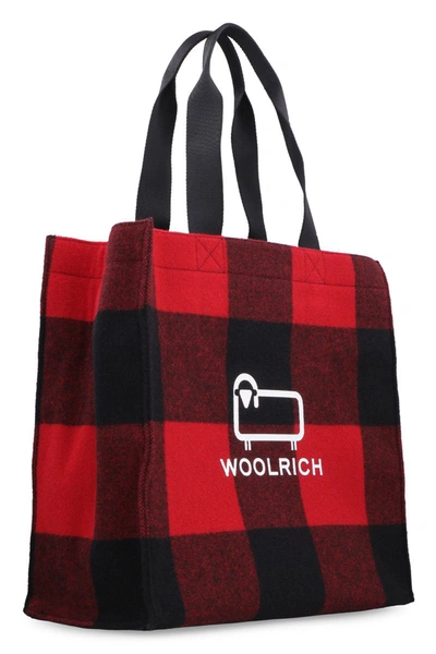 Shop Woolrich Logo Detail Tote Bag In Multicolor