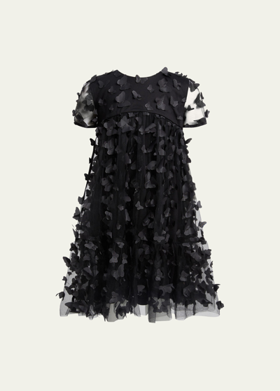 Shop Bardot Junior Girl's 3d Butterfly Tiered Dress In Black