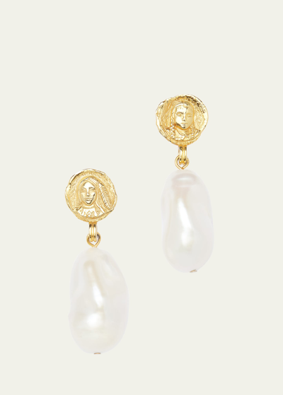 Shop Deux Lions Jewelry 14k Yellow Gold Filles De Gaia Baroque Pearl Earrings