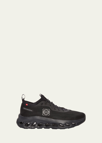 Shop Loewe X On Men's Cloudtilt Knit Running Sneakers In All Black