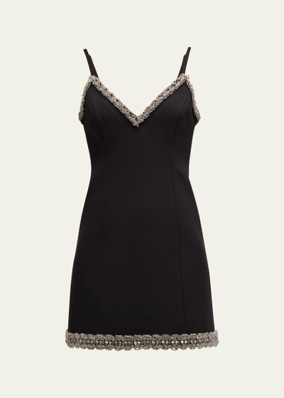 Shop Cinq À Sept Brea Chunky Bead Embroidered Mini Dress In Black