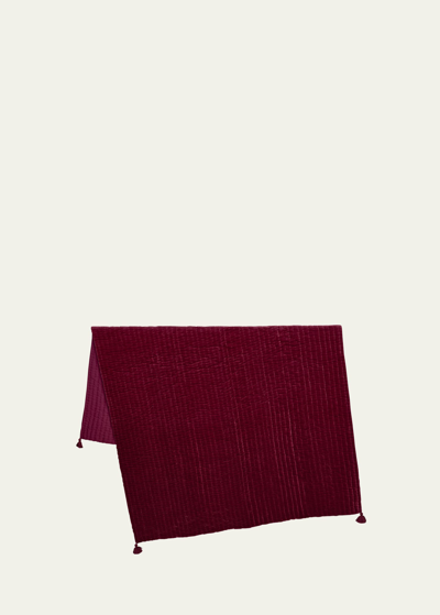 Shop John Robshaw Quilted Velvet Throw, 50" X 70" In Berry