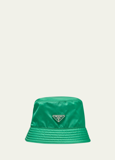 Shop Prada Men's Nylon Bucket Hat In Menta
