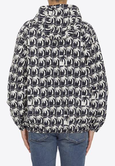 Palm Angels Dripping Palm Jacket In Monochrome