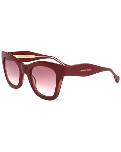 Shop Carolina Herrera Women's Ch 0017 50mm Sunglasses In Red