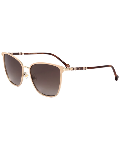 Shop Carolina Herrera Women's Ch0034s 56mm Sunglasses In Gold