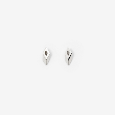 Shop Burberry Hollow Stud Earrings In Silver