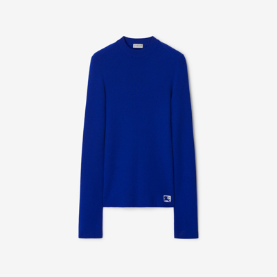 Shop Burberry Wool Blend Sweater In Knight