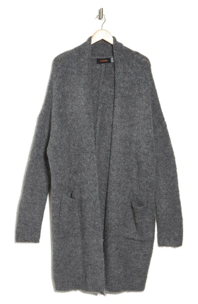Shop Renee C Longline Pocket Cardigan In Grey