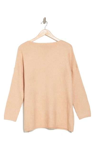 Shop Renee C Boat Neck Pullover Sweater In Taupe
