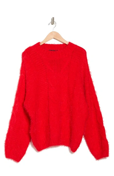 Shop Renee C Crewneck Pullover Sweater In Red