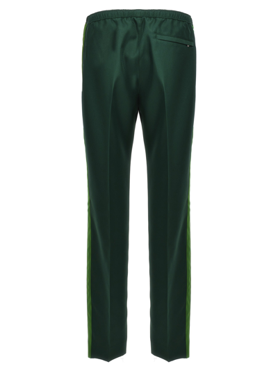 Shop Lanvin Side Band Track Pants In Green