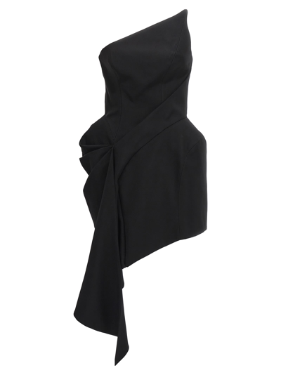 Shop Mugler Sculptural Dress In Black