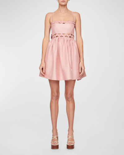 Shop Clea Kalina Babydoll Mini Dress In Cloud Pink