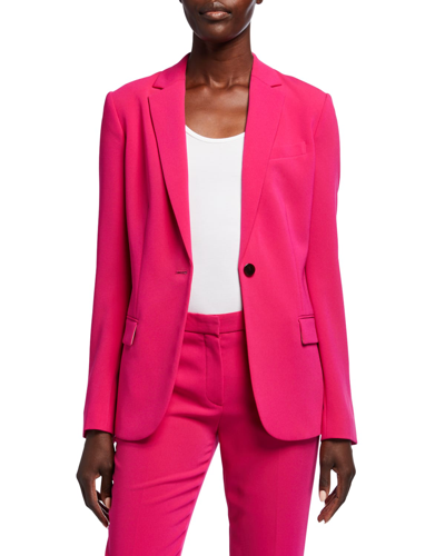 Shop Theory Admiral Crepe One-button Staple Blazer In Blueberry