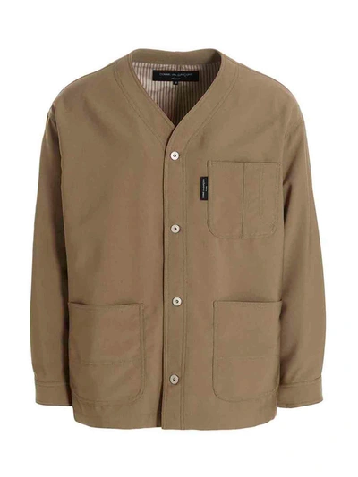 Shop Comme Des Garçons Homme Deux Tropical Wool Blazer Jacket Jackets Beige