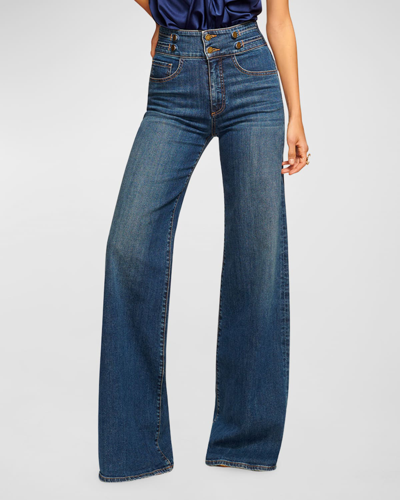 Shop Ramy Brook Liv High-rise Wide-leg Jeans In Medium Wash