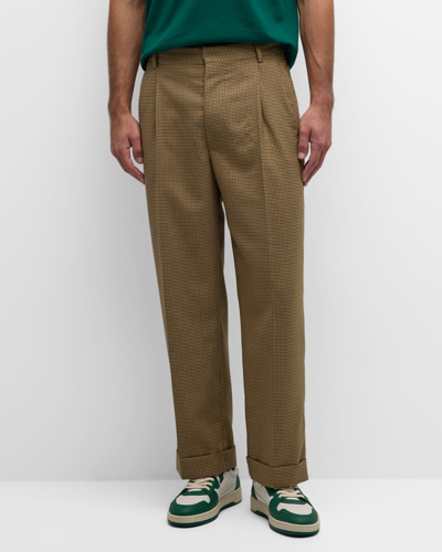 Shop Lacoste X Le Fleur Men's Pleated Houndstooth Trousers In Multico