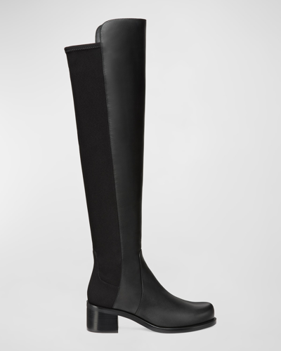 Shop Stuart Weitzman Reserve Bold Leather Over-the-knee Boots In Black