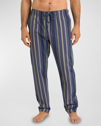 Shop Hanro Men's Night & Day Woven Pant In Everblue Stripe