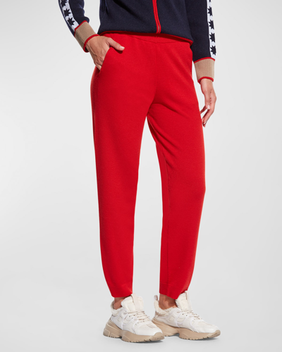 Shop Knitss Taylor Merino Wool Jogger Pants In Hope Red