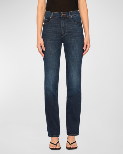 Shop Dl1961 Patti Straight High Rise Vintage Jeans In Lt Thunderbird