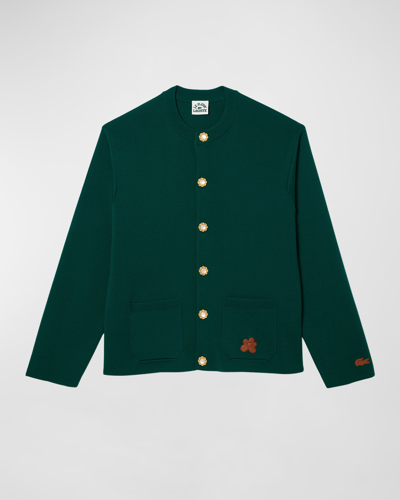 Shop Lacoste X Le Fleur Men's Wool Cardigan In Swing